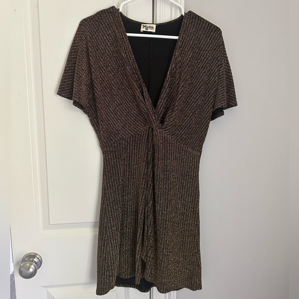 Show Me Your MuMu Black + Gold Dress